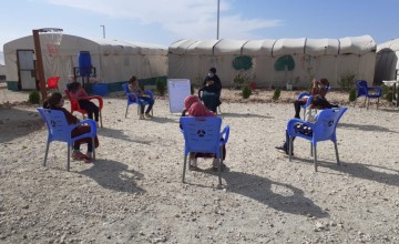 A mine awareness group in Syria.