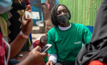 Concern Worldwide worker in Ann Titiha in Korogocho informal settlement. Photo: Ed Ram / Concern Worldwide