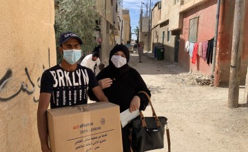 Each food pack distributed by our local programme partner in Jordan contains a two-week supply for a family of six. Photo: Act for Peace/Jordan