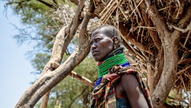 Ewalan Mojong moved to Kangalita village to grow maize after Concern helped to desilt a local canal, providing irrigation for the land - as part of a drought response and resilience-building programme in Turkana, Kenya. By using water from the canal for irrigation, farmers are able to conserve their agro-systems by saving water and maximizing yields towards climate change adaptation.