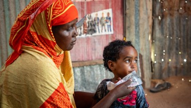 Calaso* (37) is a mother of five children. Calaso and her family moved to the refugee camp due to recurring droughts. She brought her child to the MCH (Maternal &amp; Baby Health Center) in Siinkadheer after her child became malnourished. (Photo: Mustafa Saeed/Concern Worldwide)