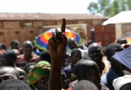 Jean-Marie Mbonimpa (30) has just received news at a public meeting held outside Muhuzu primary school in Busoni that he has been selected to take part in a new phase of Concern’s graduation programme. Photo: Chris de Bode/Panos Pictures for Concern Worldwide